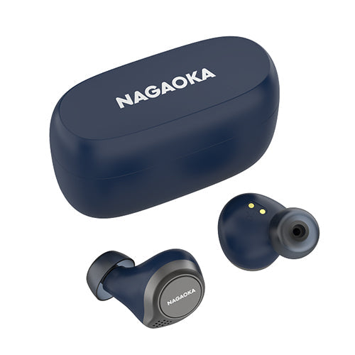 NAGAOKA Bluetooth5.0対応 オートペアリング機能搭載 長時間連続再生完全ワイヤレスイヤホン ブルー BT824BL