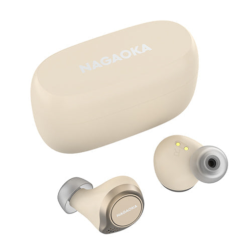 NAGAOKA Bluetooth5.0対応 オートペアリング機能搭載 長時間連続再生完全ワイヤレスイヤホン アイボリー BT824IV