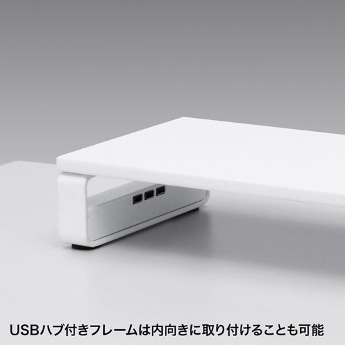 サンワサプライ USBハブ付き机上液晶モニタースタンド MR-LC201HWN
