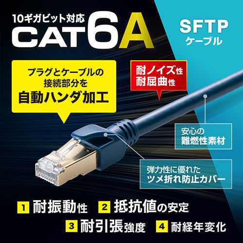 サンワサプライ カテゴリ6A SFTPハンダ産業用LANケーブル KB-HS6A-05NV