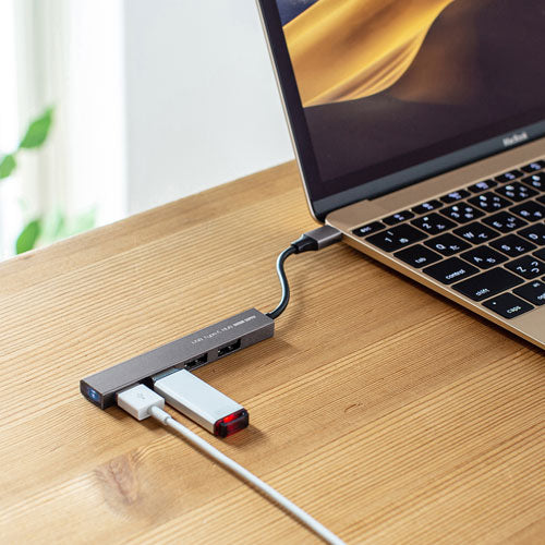 サンワサプライ USB Type-C USB2.0 4ポート スリムハブ USB-2TCH23SN