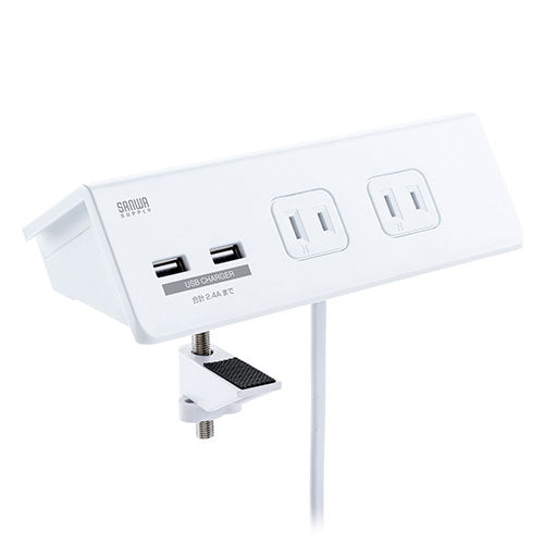 サンワサプライ クランプ固定式タップ (ホワイト色) TAP-B105U-3WN
