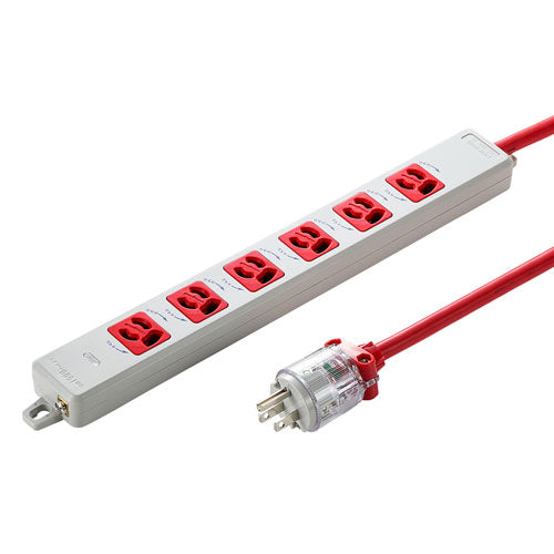 サンワサプライ 医用接地プラグ付き電源タップ TAP-HPM6-1R