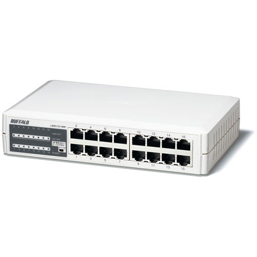 BUFFALO バッファロー バッファロー10 100MスイッチングHub プラスチック筐体 電源内蔵モデル 16ポート LSW3-TX-16NP