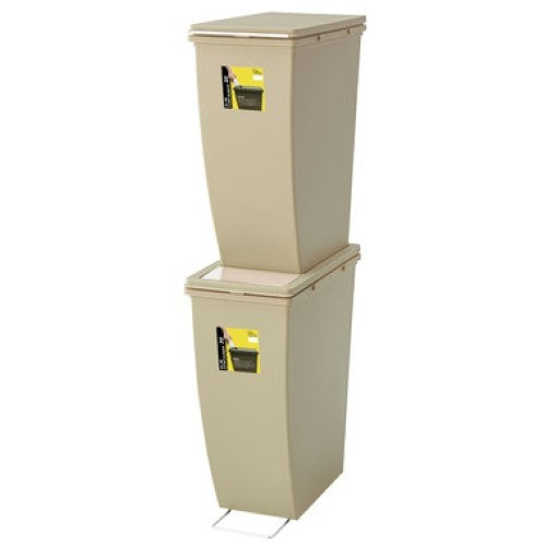 東谷 ゴミ箱 シンプルデザイン スリムコンテナ 20L ベージュ LFS-846BE
