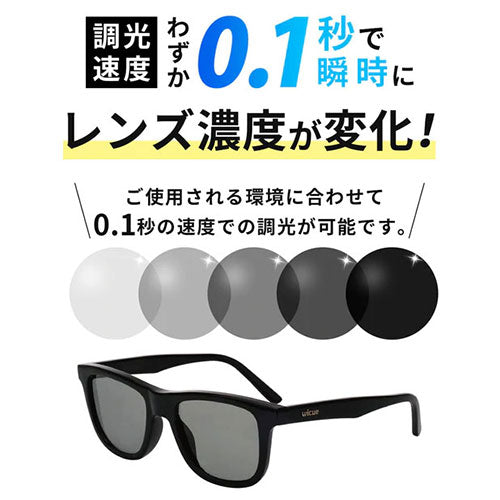 ウィキューダイレクト WICUE 0.1秒瞬間調光サングラス ウェリントンタイプ ブラック
